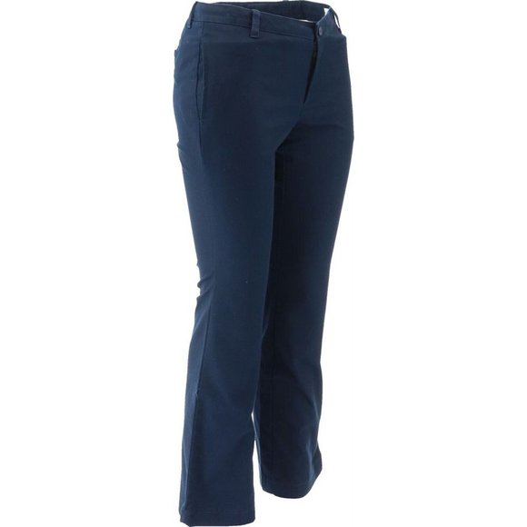 NWT LANDS' END GIRL'S BOOTCUT PERFECT FIT BLENDED PANTS CLASSIC NAVY 12, 14 - Picture 8 of 14
